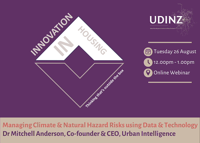 UDINZ Webinar: Managing Climate & Natural Hazard Risks using Data & Technology logo
